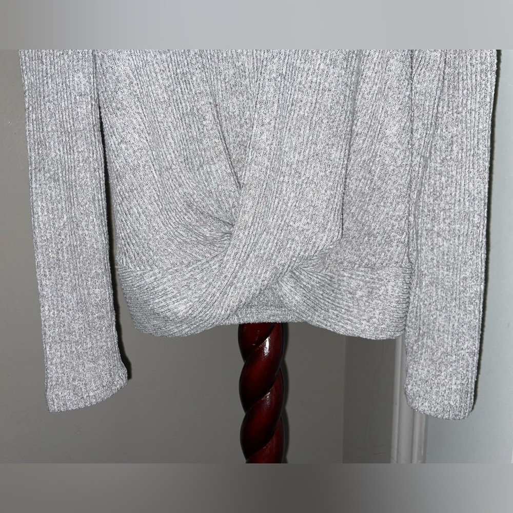 Crave Fame Heather Gray Turtleneck Sweater Top - Picture 4 of 8